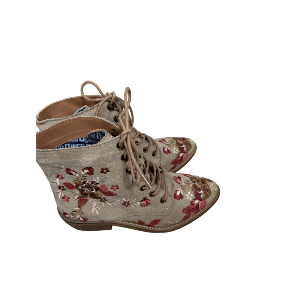 Dingo Women’s Seguaro Tan Floral Embroidered Booties Size 8 - Picture 2 of 11